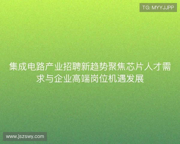 集成电路产业招聘新趋势聚焦芯片人才需求与企业高端岗位机遇发展
